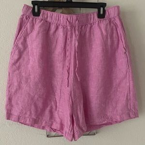 tahari 100% linen bermuda shorts